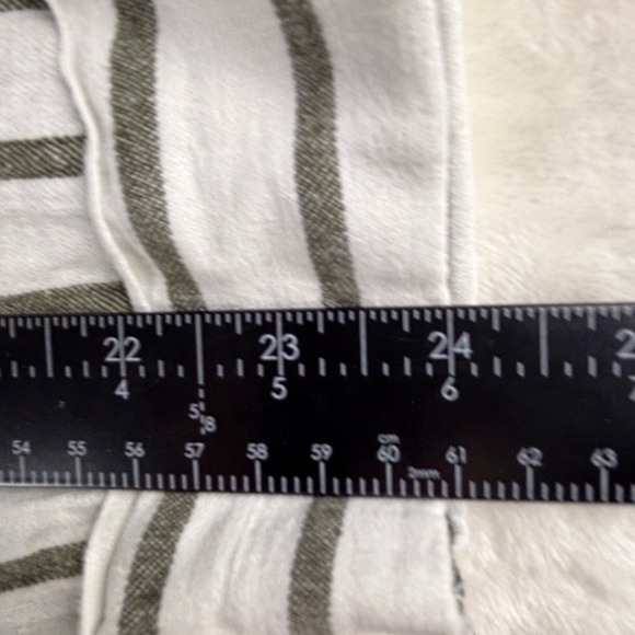 per se Tunic Womens M Striped Linen Blend Shirt Top Roll Tab Sleeve - Picture 7 of 9